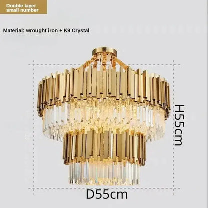 Luxury gold crystal ceiling chandelier living room artistic light