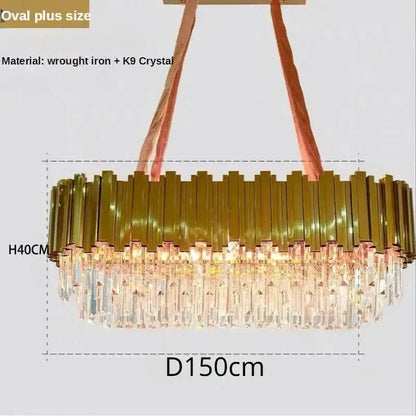 Luxury gold crystal ceiling chandelier living room artistic light