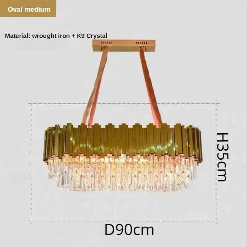 Luxury gold crystal ceiling chandelier living room artistic light