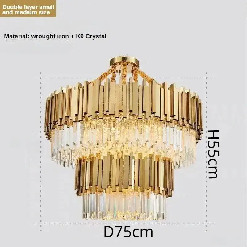 Luxury gold crystal ceiling chandelier living room artistic light