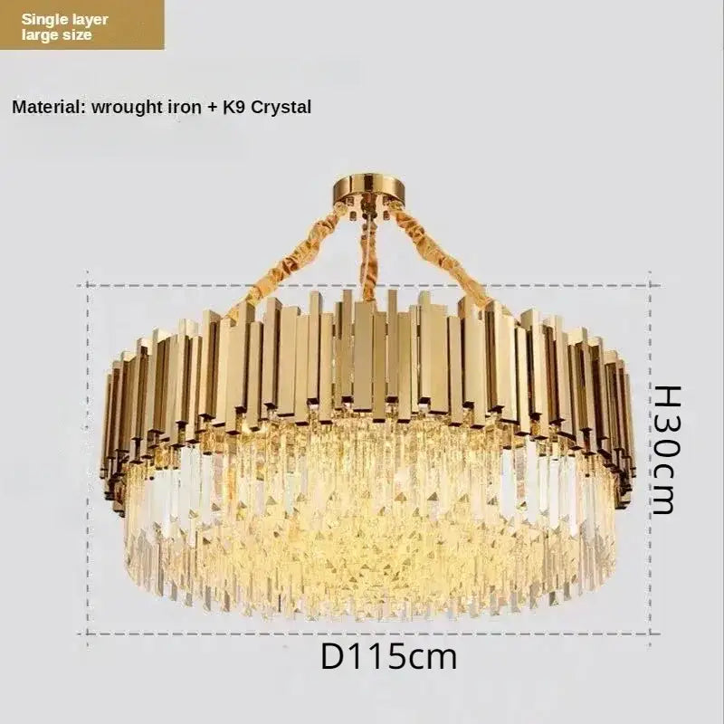 Luxury gold crystal ceiling chandelier living room artistic light