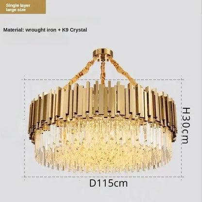 Luxury gold crystal ceiling chandelier living room artistic light