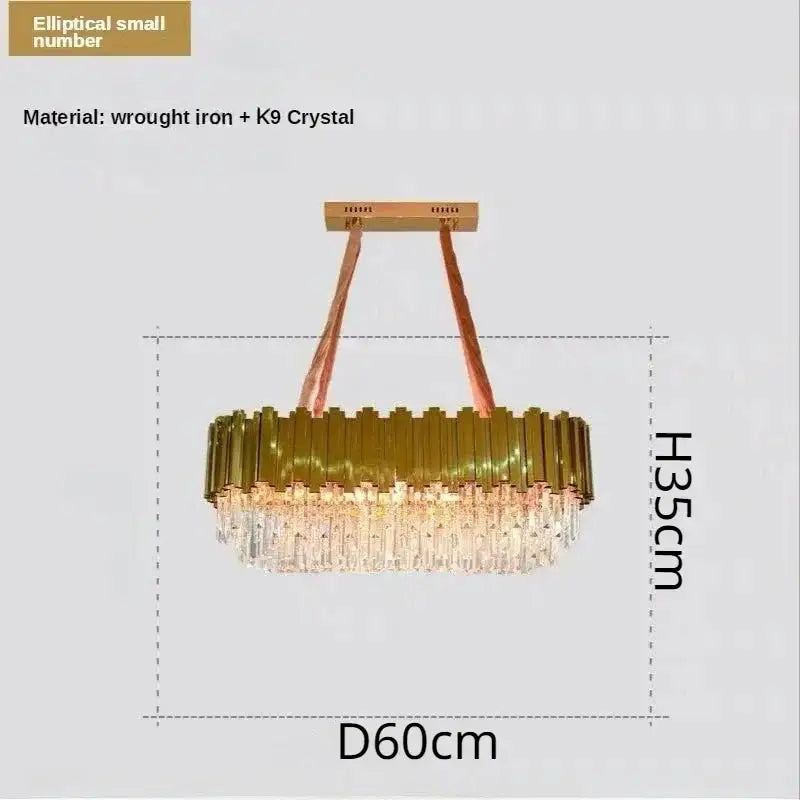 Luxury gold crystal ceiling chandelier living room artistic light