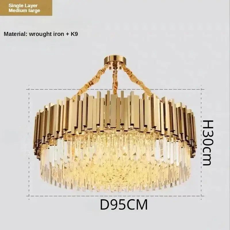Luxury gold crystal ceiling chandelier living room artistic light