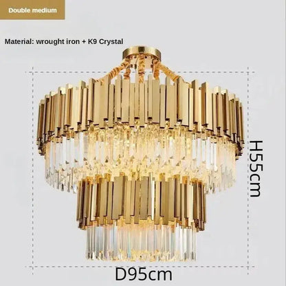 Luxury gold crystal ceiling chandelier living room artistic light
