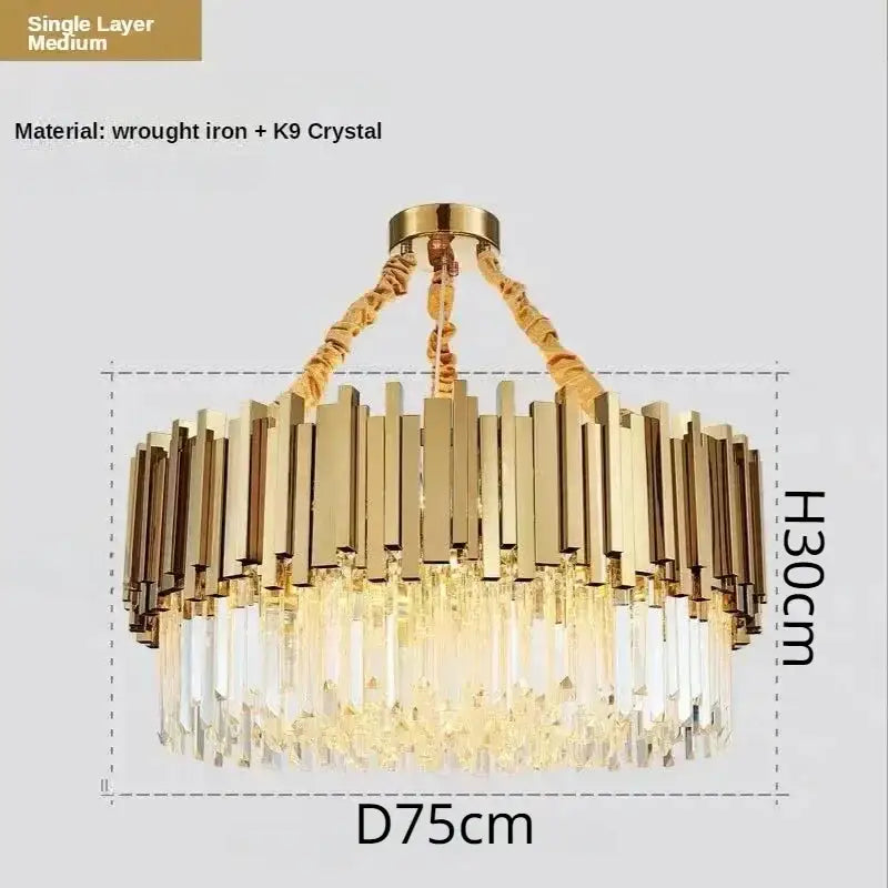 Luxury gold crystal ceiling chandelier living room artistic light