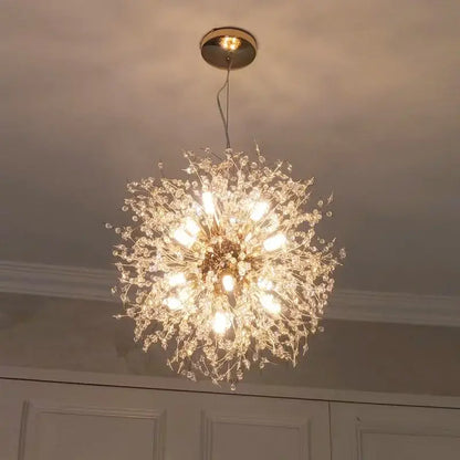 Luxury gold crystal dandelion chandelier living room light