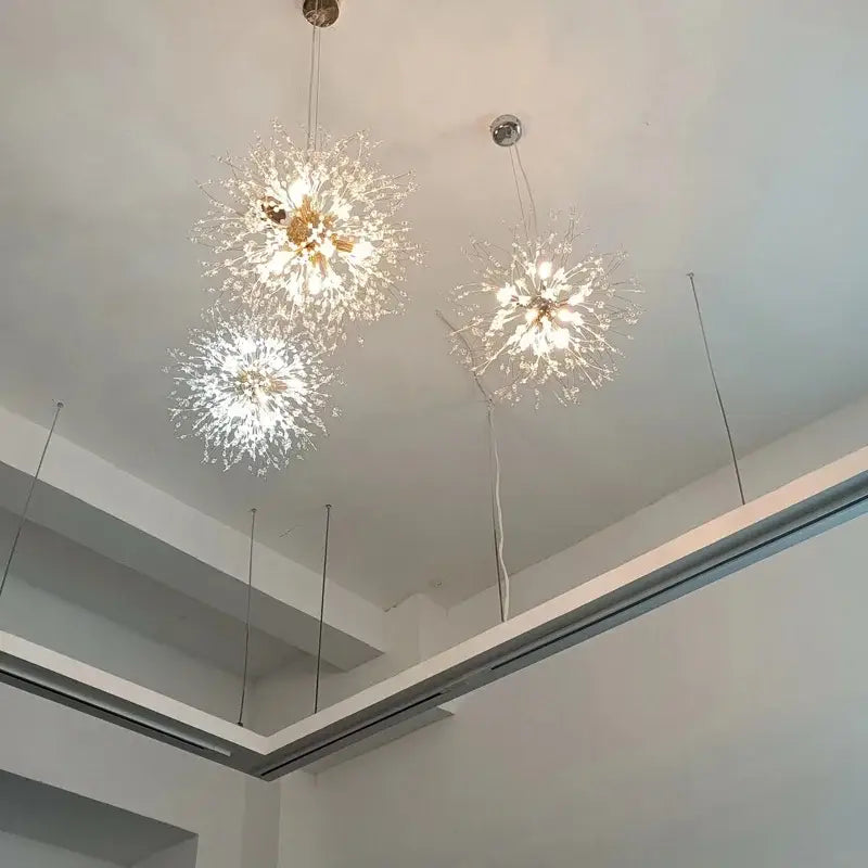 Luxury gold crystal dandelion chandelier living room light