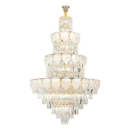Luxury gold crystal duplex villa chandelier for living room