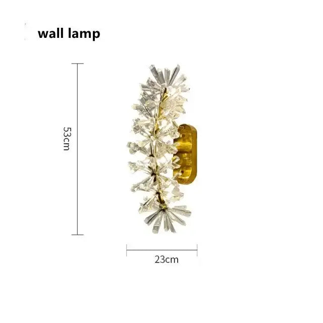 Luxury gold crystal flower chandelier living room led light