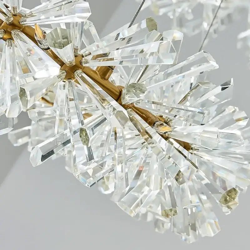 Luxury gold crystal flower chandelier living room led light