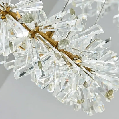 Luxury gold crystal flower chandelier living room led light
