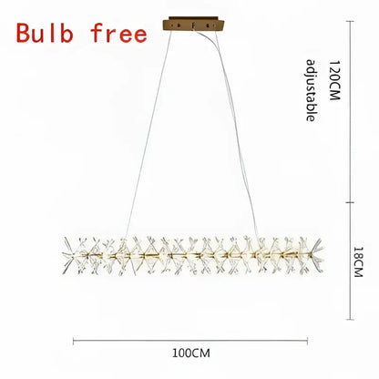 Luxury gold crystal flower chandelier living room led light