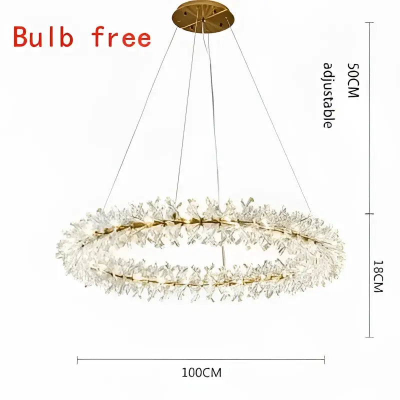 Luxury gold crystal flower chandelier living room led light