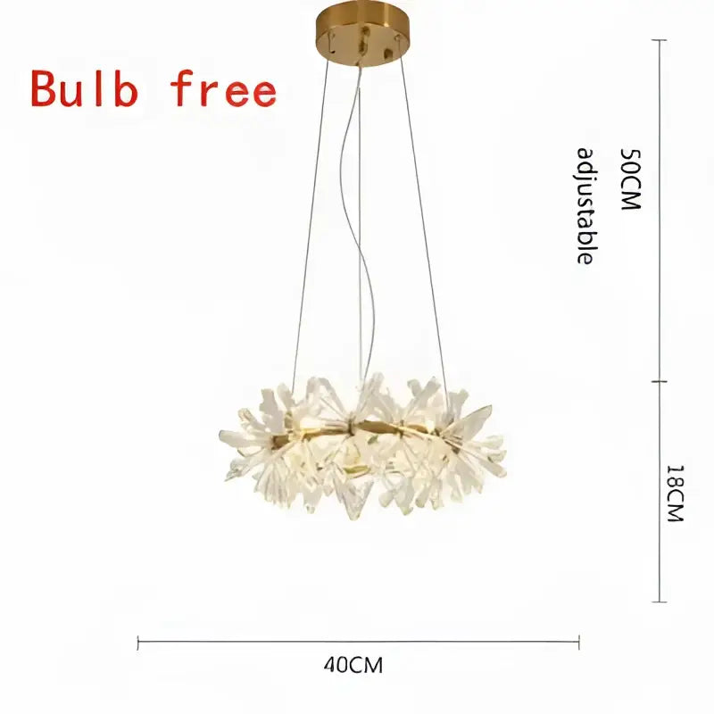 Luxury gold crystal flower chandelier living room led light