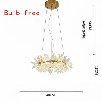 Luxury gold crystal flower chandelier living room led light