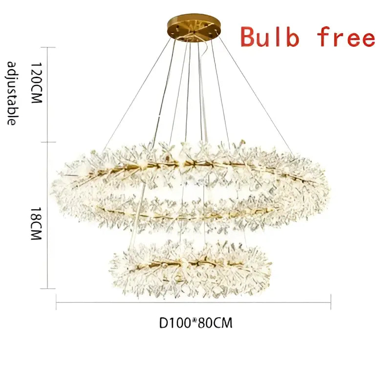 Luxury gold crystal flower chandelier living room led light