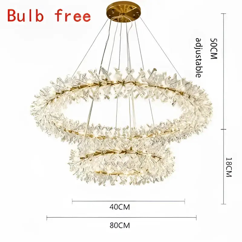 Luxury gold crystal flower chandelier living room led light