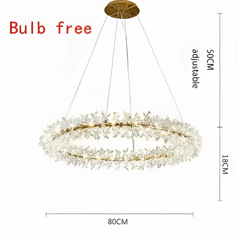 Luxury gold crystal flower chandelier living room led light