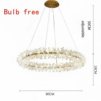 Luxury gold crystal flower chandelier living room led light