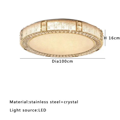Luxury gold crystal glass luxury ceiling light living room chandelier