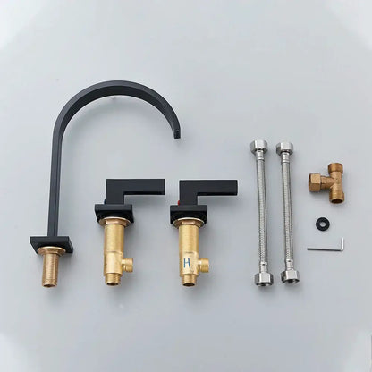 Luxury gold crystal handle basin faucet bathroom arched mixer