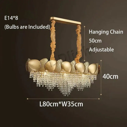 Luxury gold crystal led ceiling chandelier for living room