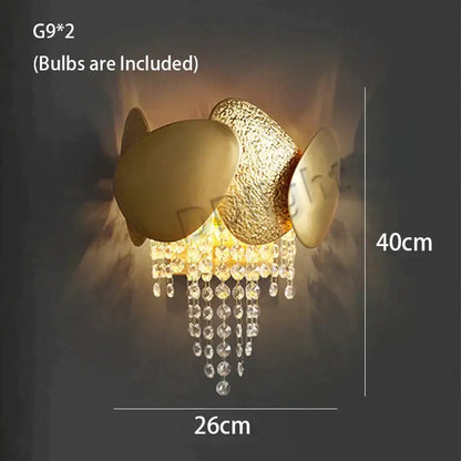 Luxury gold crystal led ceiling chandelier for living room