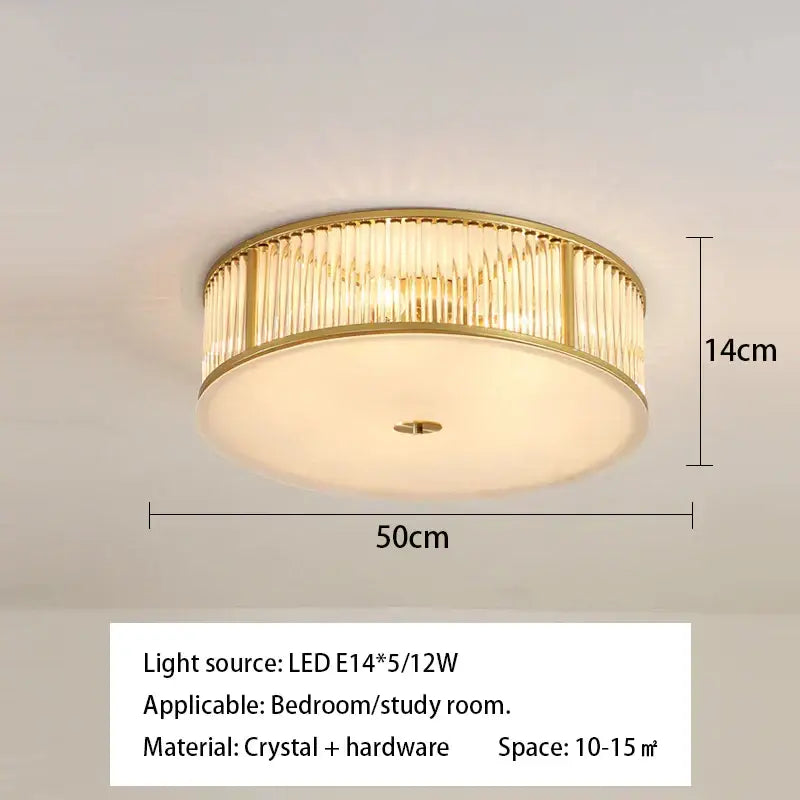 Luxury gold crystal led ceiling lamp for living room bedroom