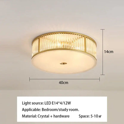 Luxury gold crystal led ceiling lamp for living room bedroom