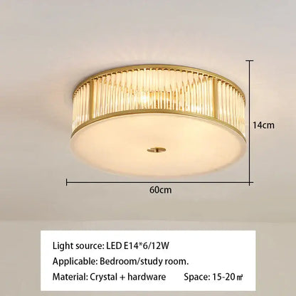 Luxury gold crystal led ceiling lamp for living room bedroom