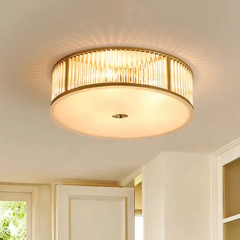 Luxury gold crystal led ceiling lamp for living room bedroom