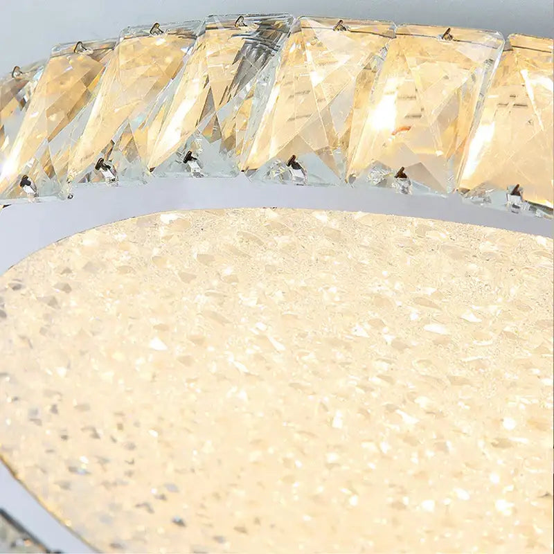 Luxury gold crystal led ceiling lamp living room warm lighting