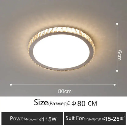 Luxury gold crystal led ceiling lamp living room warm lighting