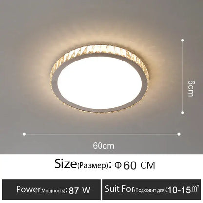 Luxury gold crystal led ceiling lamp living room warm lighting