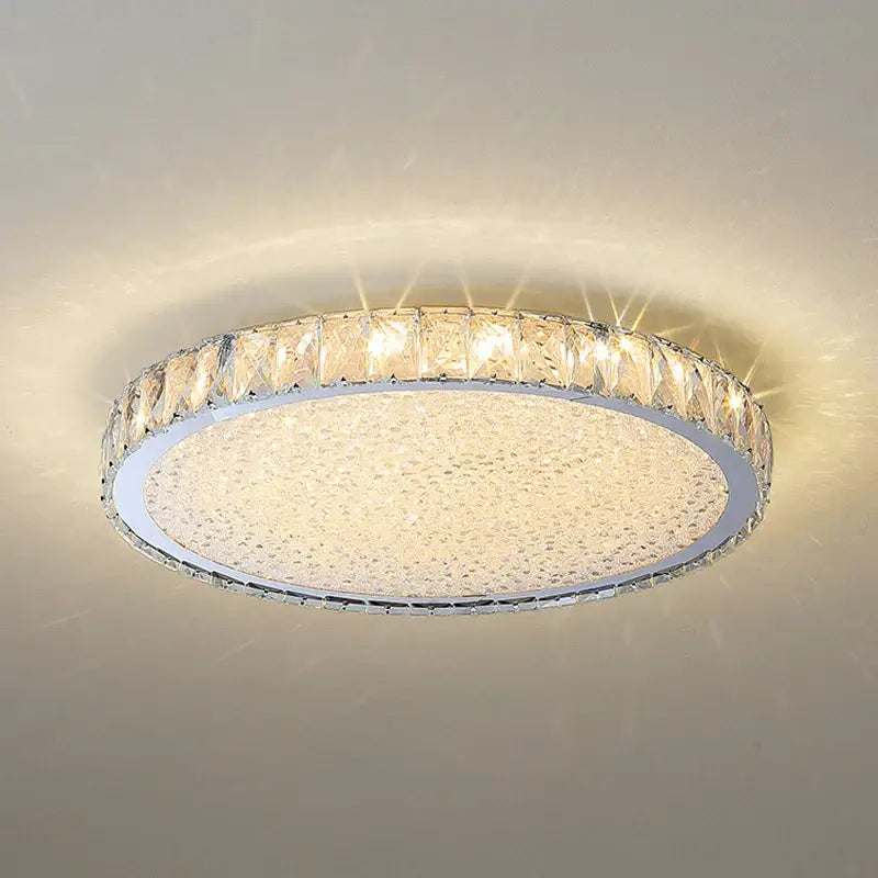 Luxury gold crystal led ceiling lamp living room warm lighting