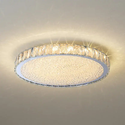 Luxury gold crystal led ceiling lamp living room warm lighting