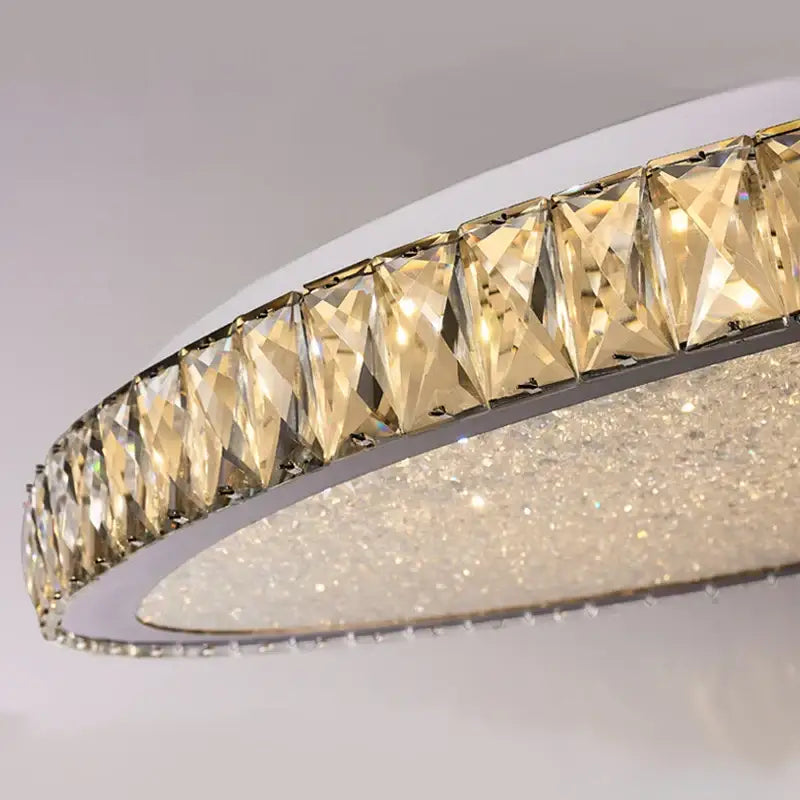 Luxury gold crystal led ceiling lamp living room warm lighting