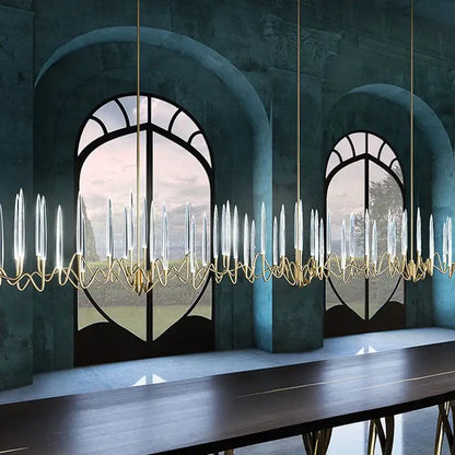 Luxury gold crystal led chandelier villa living room tree design
