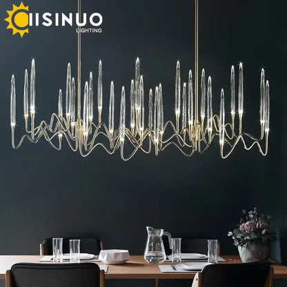 Luxury gold crystal led chandelier villa living room tree design