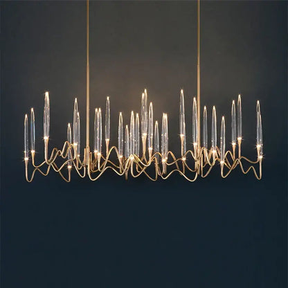 Luxury gold crystal led chandelier villa living room tree design