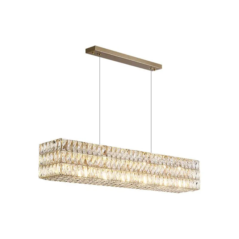 Luxury gold crystal led pendant light for dining room