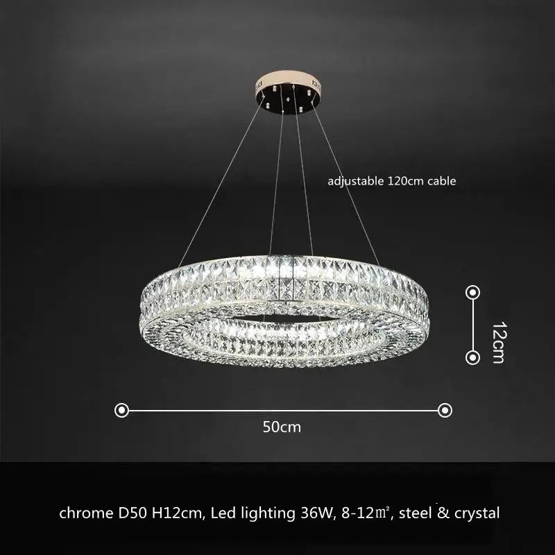 Luxury gold crystal led pendant light for dining room