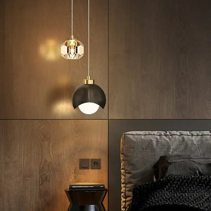Luxury gold crystal led pendant lights for bedroom and living room