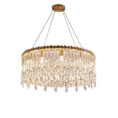 Luxury gold crystal pendant chandelier for living room