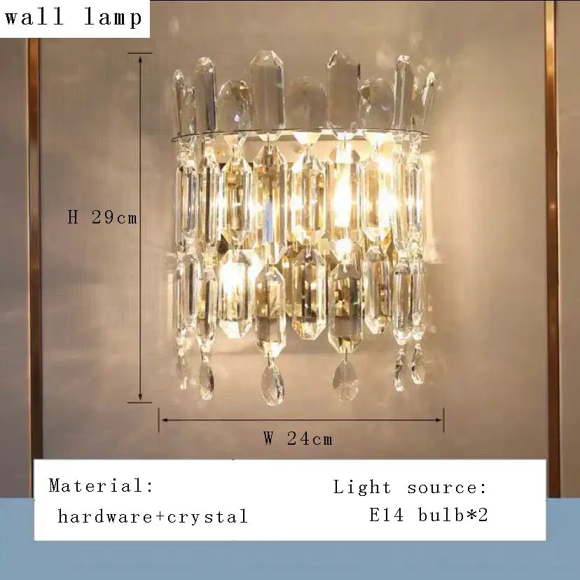 Luxury gold crystal pendant chandelier for living room