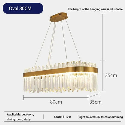 Luxury gold crystal pendant chandelier – living room lighting