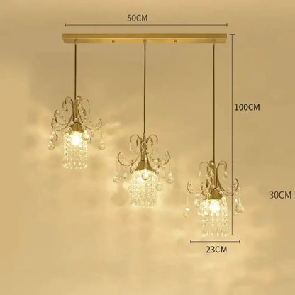 Luxury gold crystal pendant light dining room single head chandelier