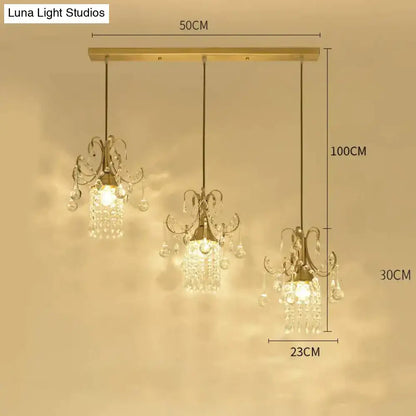 Luxury gold crystal pendant light dining room single head chandelier