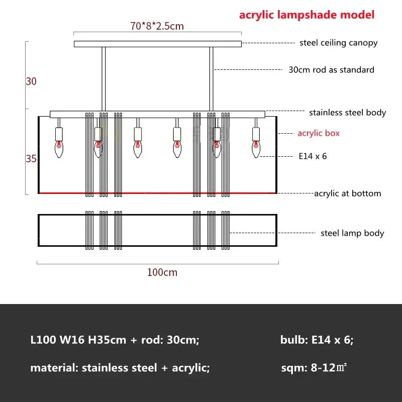 Luxury gold crystal rectangular pendant lights dining room led
